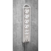 Estilo 6-voudige hoek-stopcontactstrip met hoogwaardig RVS-oppervlak voor keuken en kantoor (bureaucontactdoos met 4x veiligheidscontactdozen, 2x Euro-stopcontacten, incl. USB-oplaadfunctie) zilver/wit TYPE F