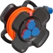 CEE Kabelhaspel van speciaal rubbermengsel (10 m kabel in oranje, Camping Kabelhaspel voor permanent buitengebruik IP44, 2x CEE-Contactdozen, 3x Contactdozen )