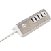 Estilo USB-multilader met 1,50 m textiel kabel 4x USB A + 1x USB C TYPE F