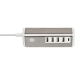 Estilo USB-multilader met 1,50 m textiel kabel 4x USB A + 1x USB C TYPE F