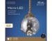 PO5508550 20cm LED kerstbal smokey aan jute touw 80cm op batterij