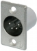 NTR-NC4MP XLR Panel-mount male receptacle 4 P soldeer connectie Vernikkeld