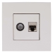 EDB02 CDN Coax TV /Data RJ45 stopcontact,incl. centraalplaat en afdekrand 9010 Niko ,Telenet /VOO