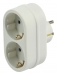 Schuko adapter 1 plug 2 socket