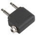 AC-069 Vliegtuig Audio-Adapter 90° Haaks 2x 3.5 mm Male - 3.5 mm Female Zwart