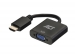 Adapterkabel HDMI mannelijk naar VGA vrouwelijk, met audio - 0.15 m