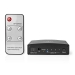 Digitale Audio-Switch | 4-wegs | Input: DC Power / 4x TosLink | Output: TosLink Female | Afstandsbediening / Drukknop / Manueel | Metaal | Zwart