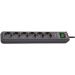 BN-1159710515 Eco-Line 6-voudige stekkerdoos met overspanningsbeveiliging 5.00 m H05VV-F 3G1.5 Antraciet TYPE F