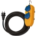 BN-1169200010 Bouwplaatskabel IP54 met voedingsblok (4-voudige verlenging voor buiten, buitenverdeler met 5m kabel) geel