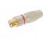 VROUWELIJKE RCA PLUG - VERGULD CONTACT - ROOD