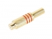 VROUWELIJKE RCA PLUG - VERGULD - ROOD