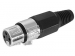 CA100B VROUWELIJKE 3P XLR PLUG - VERNIKKELD - ZWART