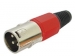 MANNELIJKE 3P XLR PLUG - VERNIKKELD - ROOD