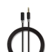 CABP22050AT30 Stereo-Audiokabel | 3,5 mm Male | 3,5 mm Female | Verguld | 3.00 m | Rond | Antraciet | Polybag