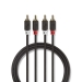 CABP24200AT10 Stereo-Audiokabel | 2x RCA Male | 2x RCA Male | Verguld | 1.00 m | Rond | Antraciet | Polybag