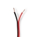 CABR1500BK1000 Speaker-Kabel | 2x 1.50 mm² | Koper | 100.0 m | Rond | PVC | Rood / Zwart | Rol