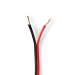 Speaker-Kabel | 2x 1.50 mm² | Koper | 100.0 m | Rond | PVC | Rood / Zwart | Rol