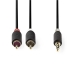 Stereo-Audiokabel | 3,5 mm Male | 2x RCA Male | Verguld | 10.0 m | Rond | Antraciet | Doos