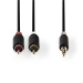 CABW22200AT30 Stereo-Audiokabel | 3,5 mm Male | 2x RCA Male | Verguld | 3.00 m | Rond | Antraciet | Doos