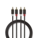 Stereo-Audiokabel | 2x RCA Male | 2x RCA Male | Verguld | 1.00 m | Rond | Antraciet | Doos