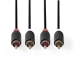 CABW24200AT30 Stereo-Audiokabel | 2x RCA Male | 2x RCA Male | Verguld | 3.00 m | Rond | Antraciet | Doos