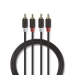 Stereo-Audiokabel | 2x RCA Male | 2x RCA Male | Verguld | 3.00 m | Rond | Antraciet | Doos