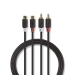 Stereo-Audiokabel | 2x RCA Male | 2x RCA Female | Verguld | 2.00 m | Rond | Antraciet | Doos