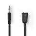 Stereo-Audiokabel | 3,5 mm Male | 2x 3,5 mm Female | Vernikkeld | 0.20 m | Rond | Zwart