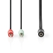 Stereo-Audiokabel | 3,5 mm Female | 2x 3,5 mm Male | Verguld | 0.12 m | Rond | Doos