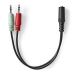 Stereo-Audiokabel | 3,5 mm Female | 2x 3,5 mm Male | Verguld | 0.12 m | Rond | Doos