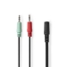 Stereo-Audiokabel | 3,5 mm Female | 2x 3,5 mm Male | Verguld | 0.12 m | Rond | Doos