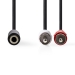 Stereo-Audiokabel | 2x RCA Male - 3,5 mm Female | 0,2 m | Zwart