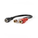 Subwoofer-Kabel | RCA Male | 2x RCA Female | Vernikkeld | 0.20 m | Rond | 5.0 x 2.5 mm | Zwart | Blister