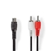 Stereo-Audiokabel | 2x RCA Male | RCA Female | Vernikkeld | 0.20 m | Rond | Blister