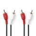 Stereo-Audiokabel | 2x RCA Male | 2x RCA Male | Vernikkeld | 1.50 m | Rond | Zwart | Doos