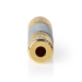 CAGC22950ME Stereo-Audioadapter | 3,5 mm Female | 3,5 mm Female | Verguld | Recht | Metaal | Zilver | 1 Stuks | Doos