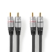 CAGC24200AT075 Stereo-Audiokabel | 2x RCA Male | 2x RCA Male | Verguld | 0.80 m | Rond | Antraciet | Doos