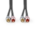 CAGC24200AT15 Stereo-Audiokabel | 2x RCA Male | 2x RCA Male | Verguld | 1.50 m | Rond | Antraciet | Doos