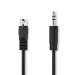 DIN-Audiokabel | DIN 5-Pins Male | 3,5 mm Male | Vernikkeld | 2.00 m | Rond | PVC | Zwart | Label
