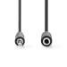 Stereo-Audiokabel | 3,5 mm Male | 3,5 mm Female | Vernikkeld | 1.00 m | Rond | Zwart | Label