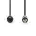 DIN-Audiokabel | DIN 5-Pins Male | 3,5 mm Male | Vernikkeld | 1.00 m | Rond | PVC | Zwart | Polybag
