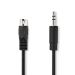 CAGP20100BK20 DIN-Audiokabel | DIN 5-Pins Male | 3,5 mm Male | Vernikkeld | 2.00 m | Rond | PVC | Zwart | Polybag