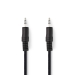 CAGP22000BK30 Stereo-Audiokabel | 3,5 mm Male | 3,5 mm Male | Vernikkeld | 3.00 m | Rond | Zwart | Polybag