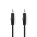 CAGP22000BK50 Stereo-Audiokabel | 3,5 mm Male | 3,5 mm Male | Vernikkeld | 5.00 m | Rond | Zwart | Polybag