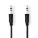 CAGP22005BK20 Stereo-Audiokabel | 3,5 mm Male | 3,5 mm Male | Vernikkeld | 2.00 m | Rond | Zwart | Polybag