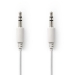 CAGP22005WT10 Stereo-Audiokabel | 3,5 mm Male Dun - 3,5 mm Male Dun | 1,0 m | Wit