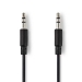 CAGP22010BK10 Stereo-Audiokabel, Spiraal | 3,5 mm Male - 3,5 mm Male | 1,0 m | Zwart