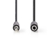 CAGP22050BK10 Stereo-Audiokabel | 3,5 mm Male | 3,5 mm Female | Vernikkeld | 1.00 m | Rond | Zwart | Polybag