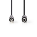 CAGP22050BK100 Stereo-Audiokabel | 3,5 mm Male | 3,5 mm Female | Vernikkeld | 10.0 m | Rond | Zwart | Envelop