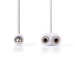 CAGP22100WT02 Stereo-Audiokabel | 3,5 mm Male | 2x 3,5 mm Female | Vernikkeld | 0.20 m | Rond | Wit | Envelop